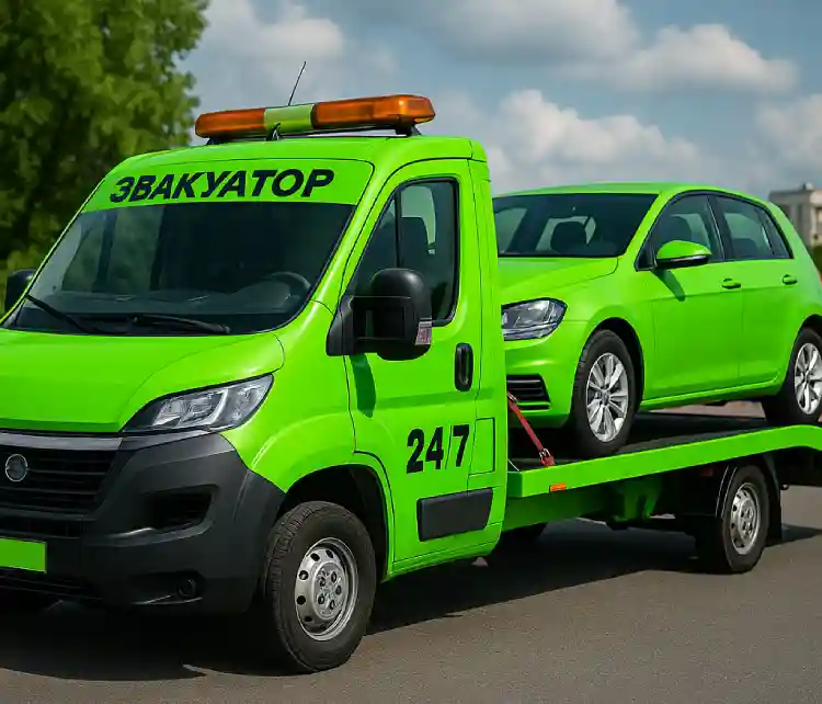 Эвакуатор в Могилёве перевозит легковой автомобиль